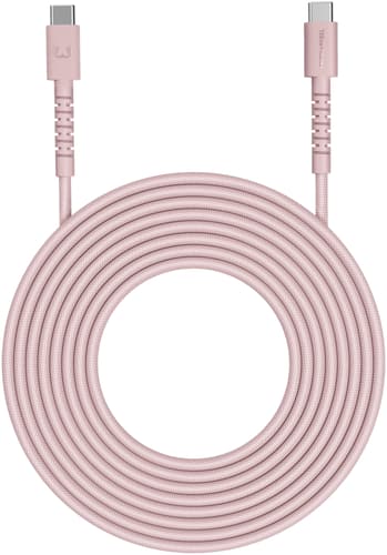 Fresh'N Rebel Braided Cable USB-C to USB-C 2m Pastel Pink