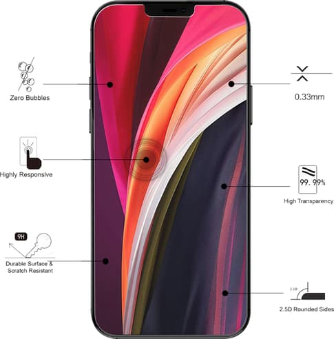 Eiger iPhone 12 / 12 Pro screen protector Glas flach