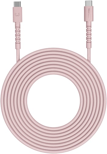 Fresh'N Rebel Braided Cable USB-C to USB-C 2m Pastel Pink