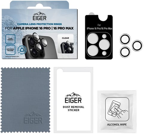 Eiger iPhone 16 Pro/16 Pro Max Mountain Glas Camera Ring Protector