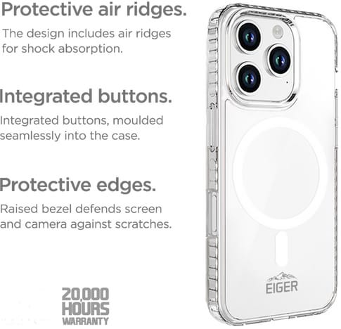 Eiger iPhone 16 Pro Ice Grip Backcover Transparent (b2b)