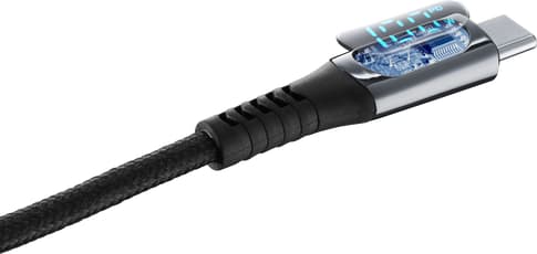 cellularline USB-C to USB-C cable with display black