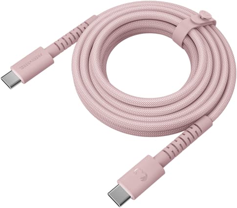Fresh'N Rebel Braided Cable USB-C to USB-C 2m Pastel Pink