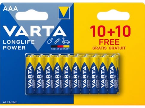 Varta Longlife Battery Promo Pack 10 + 10 FREE Alkaline AAA