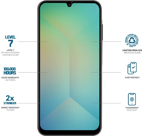 Eiger Galaxy A26 Clear Glass Screen Protector