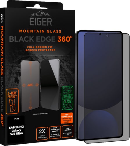 Eiger Galaxy S26 Ultra Black Edge 360 Screen Protec Privacy