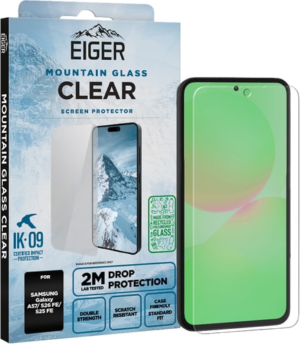 Eiger Galaxy A57/S25 FE/S26 FE Clear Glass Screen Protector