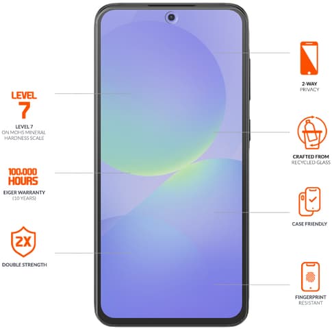 Eiger Galaxy A37/A36/A56/S24 FE Glass Screen Protector Priva
