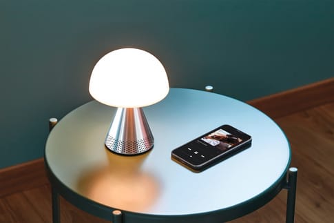 Lexon Mina L Lamp with Bluetooth Speaker silver
