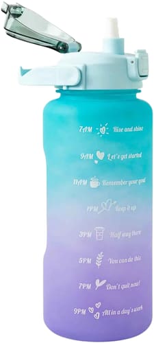 Apfelkiste Fitness Water Bottle with Time Marker (2L) Green/Pink