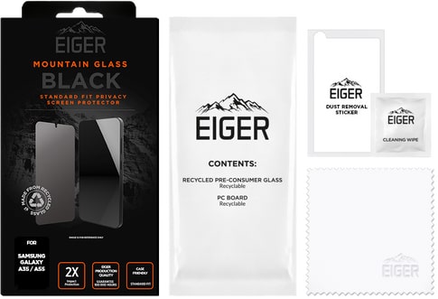Eiger Galaxy A35 / A55 Mountain Glass Screen Protector Privacy Black