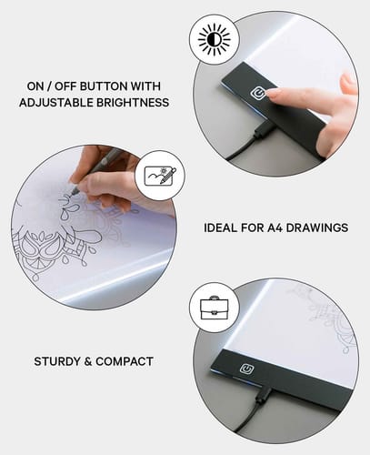 AK Kisten Basics Dimmable LED Drawing Board A4