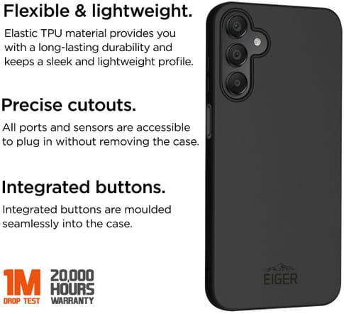 Bulk Eiger Galaxy A16 Grip TPU Backcover Black (b2b)