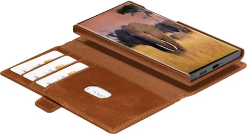 dbramante1928 Galaxy S24 Ultra Lynge Bookcover Tan