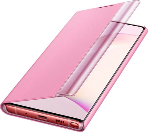 Samsung Galaxy Note 10 Clear View Flip Cover pink