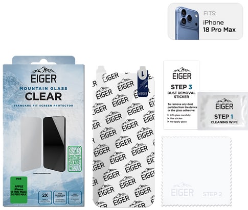 Eiger iPhone 18 Pro Max/17 Pro Max/16 Pro Max Clear Glass Sc