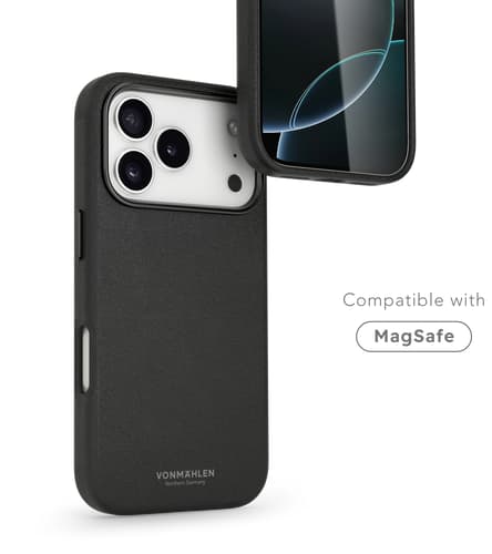 Vonmählen iPhone 17 Pro Like Leather Backcover Black