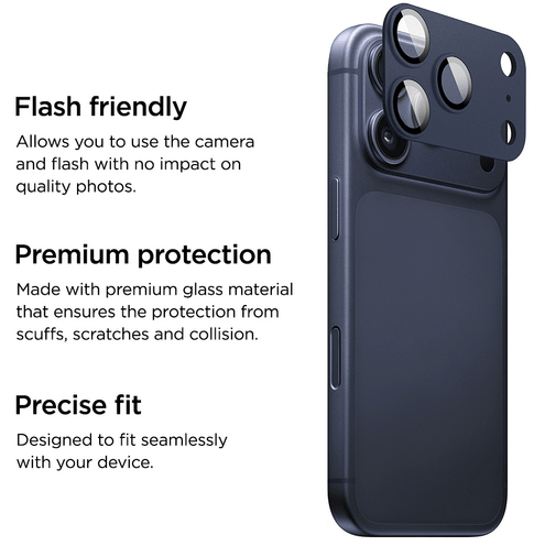 Eiger iPhone 17 Pro Max Glas Camera Protector Deep Blue
