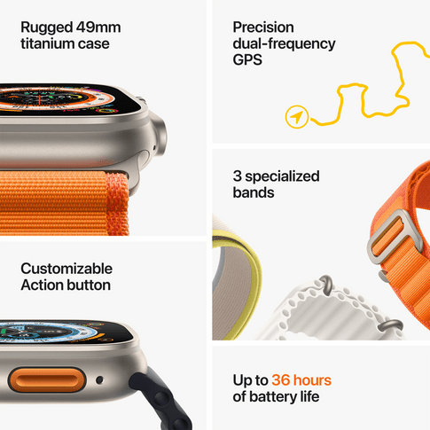 Apple Watch Ultra 2 GPS + Cellular 49mm Boîtier en titane avec