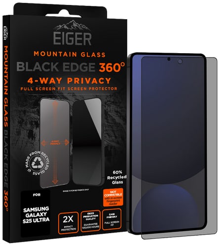 Eiger Galaxy S25 Ultra Black Edge 360 Screen Protec Privacy