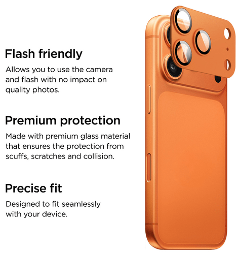 Eiger iPhone 17 Pro Glas Camera Protector Orange