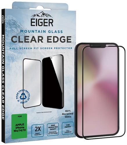 Eiger iPhone 16e/13/13 Pro/14 Clear Edge 3D Glass Screen