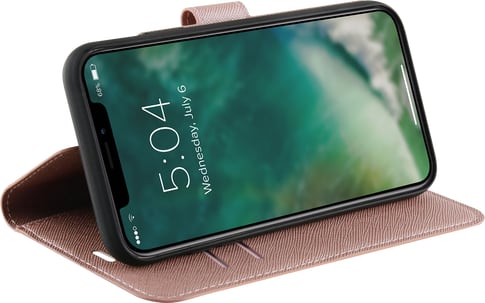 Xqisit iPhone 12/12 Pro Book Stand Case Viskan rose gold