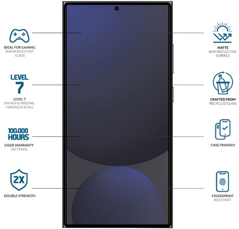Eiger Galaxy S26 Ultra Clear Edge 3D Glass Matt Screen Protector