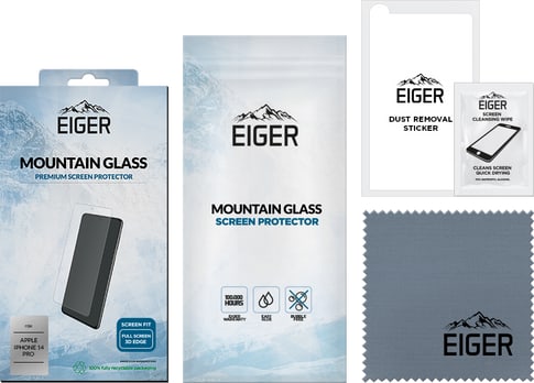 Eiger iPhone 14 Pro screen protector 3D Glas