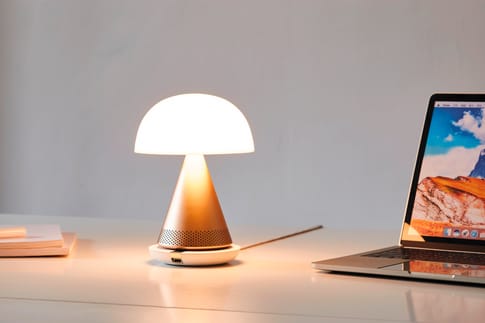Lexon Mina L Lamp with Bluetooth Speaker gold
