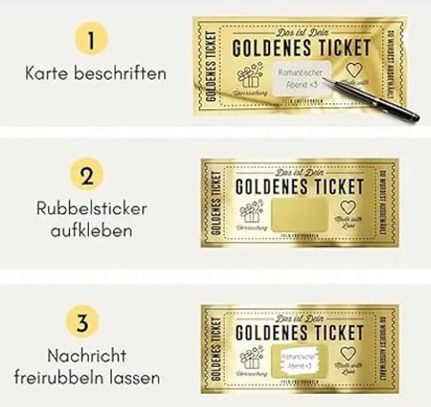 AK Kisten Basics Golden Ticket Scratch Card DIY Voucher
