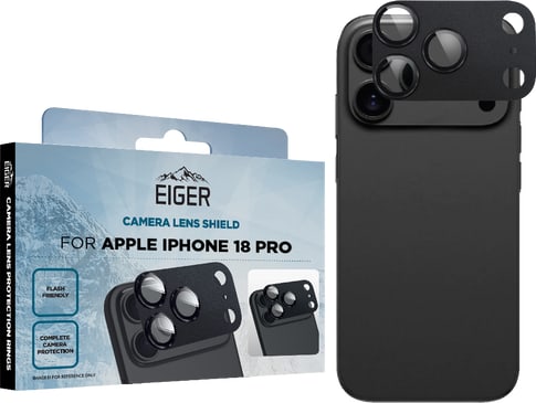 Eiger iPhone 18 Pro Glas Camera Protector Black