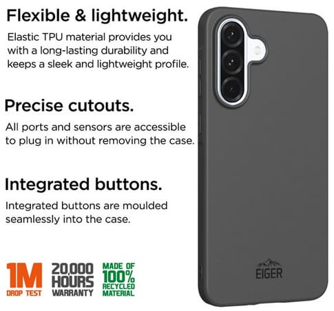 Eiger Galaxy A56 / A36 Grip Backcover Black (b2b)