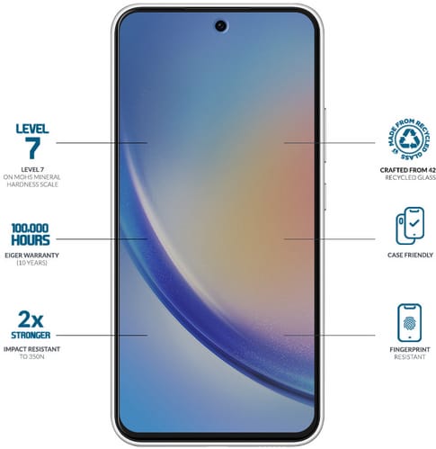 Bulk Eiger Galaxy A35/A55 Mountain Glass Screen Protector  (b2b)