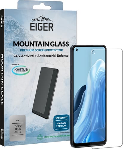 Eiger Oppo Reno8 Lite screen protector 2.5D flach Glas