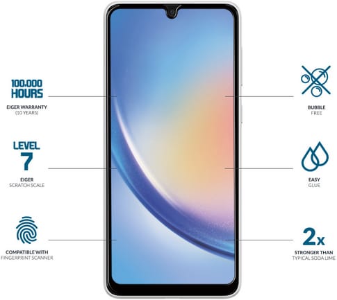 Eiger Galaxy A34 screen protector 3D Glas
