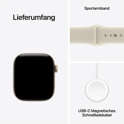 Apple Watch Series 12 GPS 42mm Light Gold Alu w Sand SB M/L