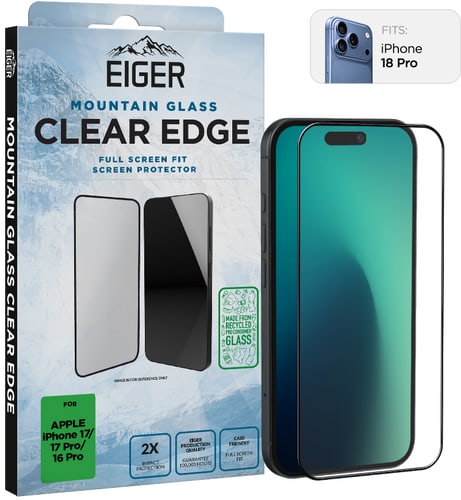 Eiger iPhone 18 Pro/17/17 Pro/16 Pro Clear Edge 3D Glass Scr