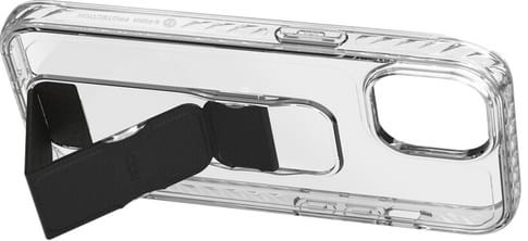 CLCKR iPhone 15 Stand and Grip Backcover transparent and black
