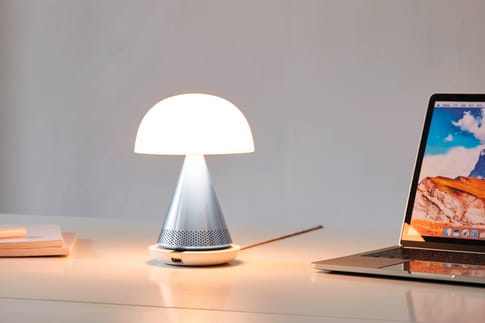 Lexon Mina L Lamp with Bluetooth Speaker silver