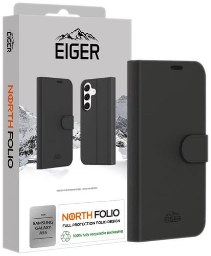 Eiger A55 North Folio Bookcover Black (b2b)