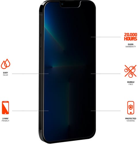 Eiger iPhone 13/13 Pro screen protector 2.5D Privacy black