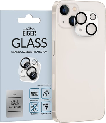 Eiger iPhone 14/14 Plus protective 3D glass camera clear/black