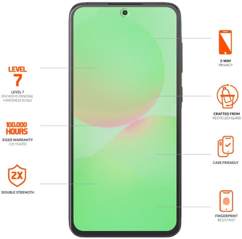 Eiger Galaxy A57/S25 FE/S26 FE Glass Screen Protector Privacy Black