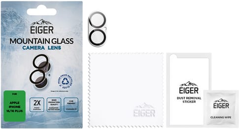 Eiger iPhone 16/16 Plus Mountain Glas Camera Protector