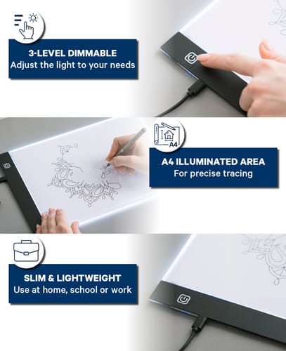 AK Kisten Basics Dimmable LED Drawing Board A4