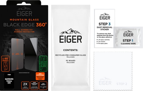 Eiger Galaxy S26 Black Edge 360 Screen Protector Privacy