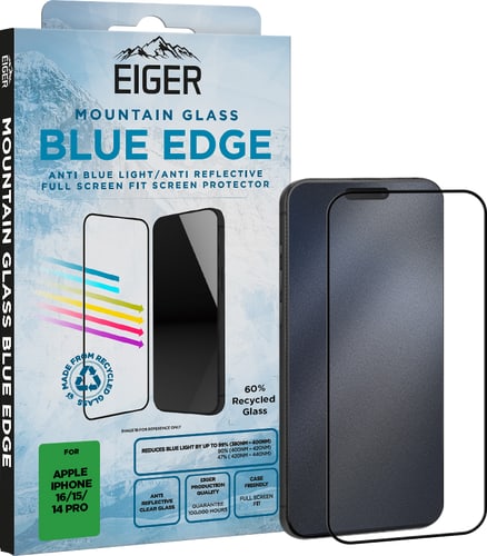 Eiger iPhone 16 /15/14 Mountain Blue Edge Screen Protector