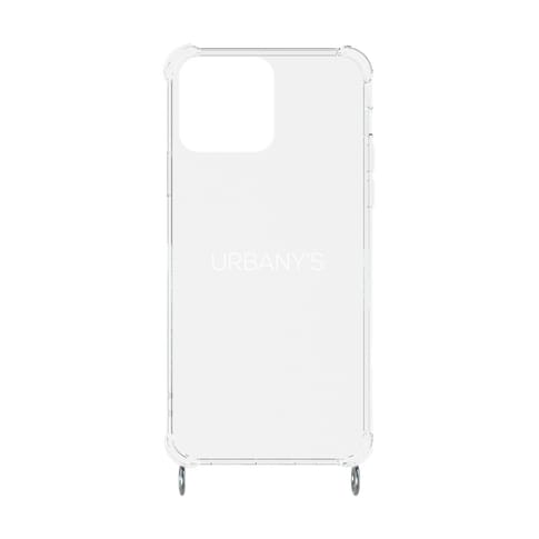 Urbany's iPhone 15 Pro Max Necklace Silicon Backcover tranparent with silver rings