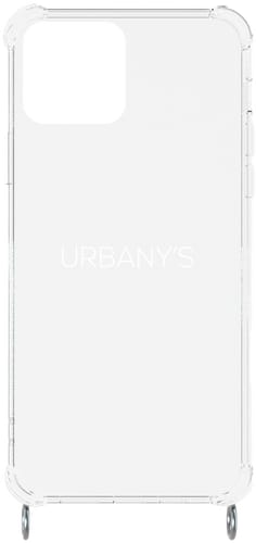 Urbany's iPhone 15 Plus Necklace Silicon Backcover tranparent with silver rings
